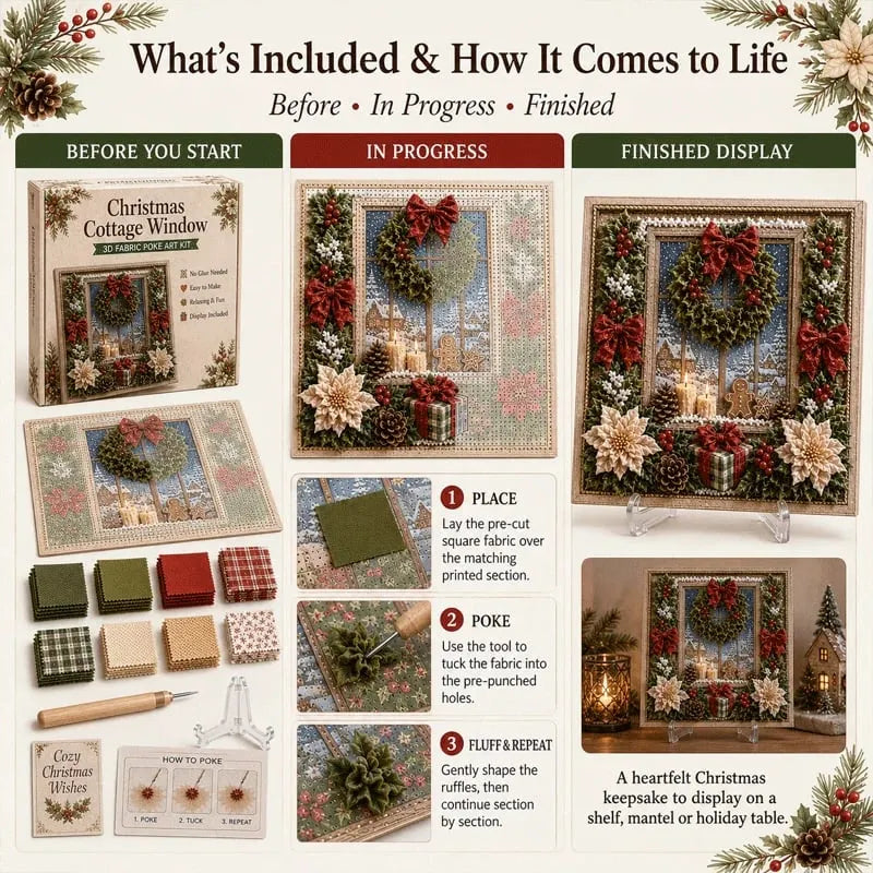 🎁3D Christmas Fabric Poke Art Kit🎄