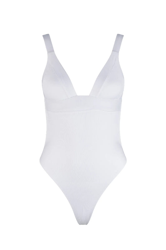 VDM The Label Olivia White Rib One-Piece Swimsuit