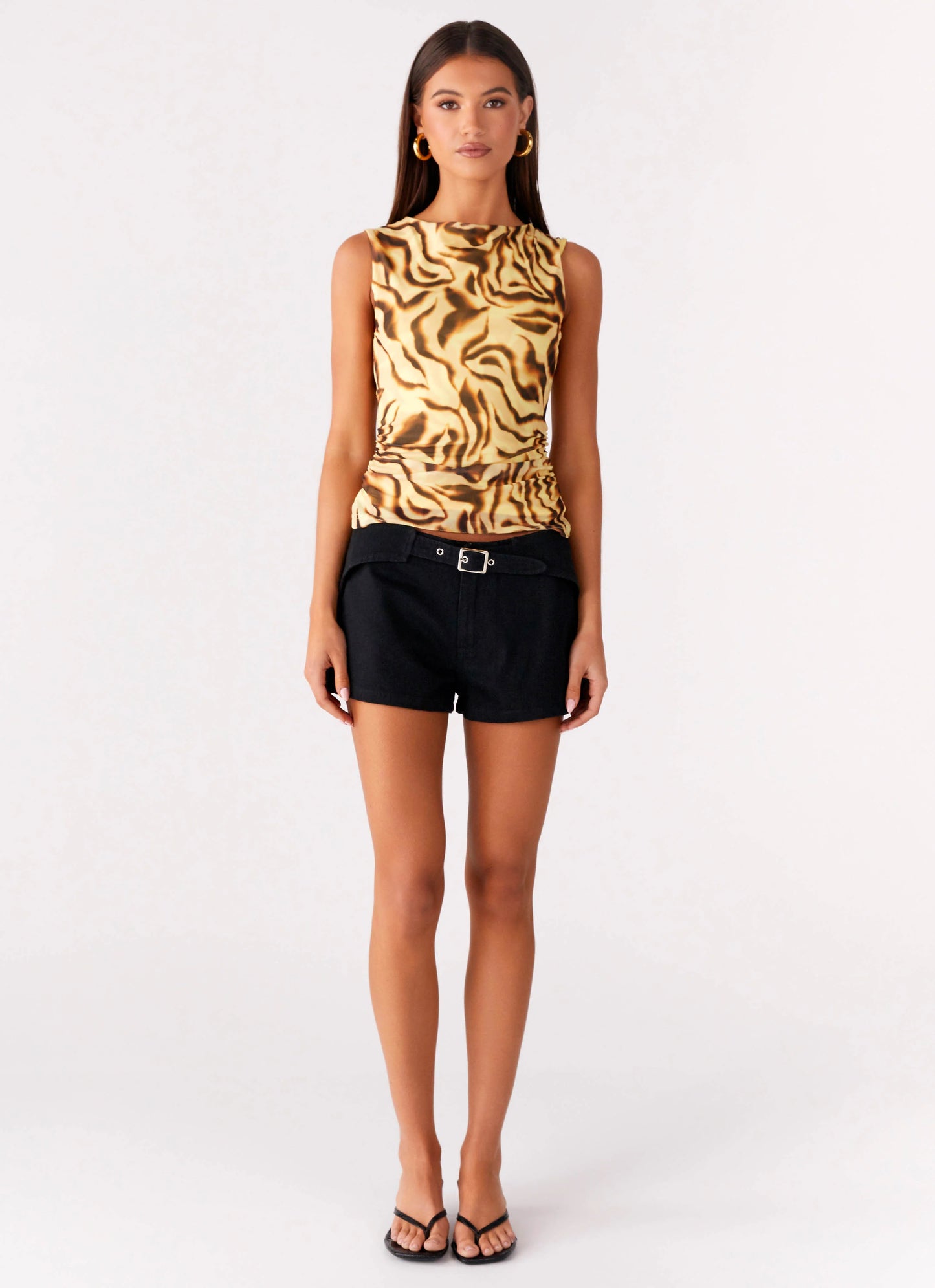 Montana Denim Mini Shorts - Black