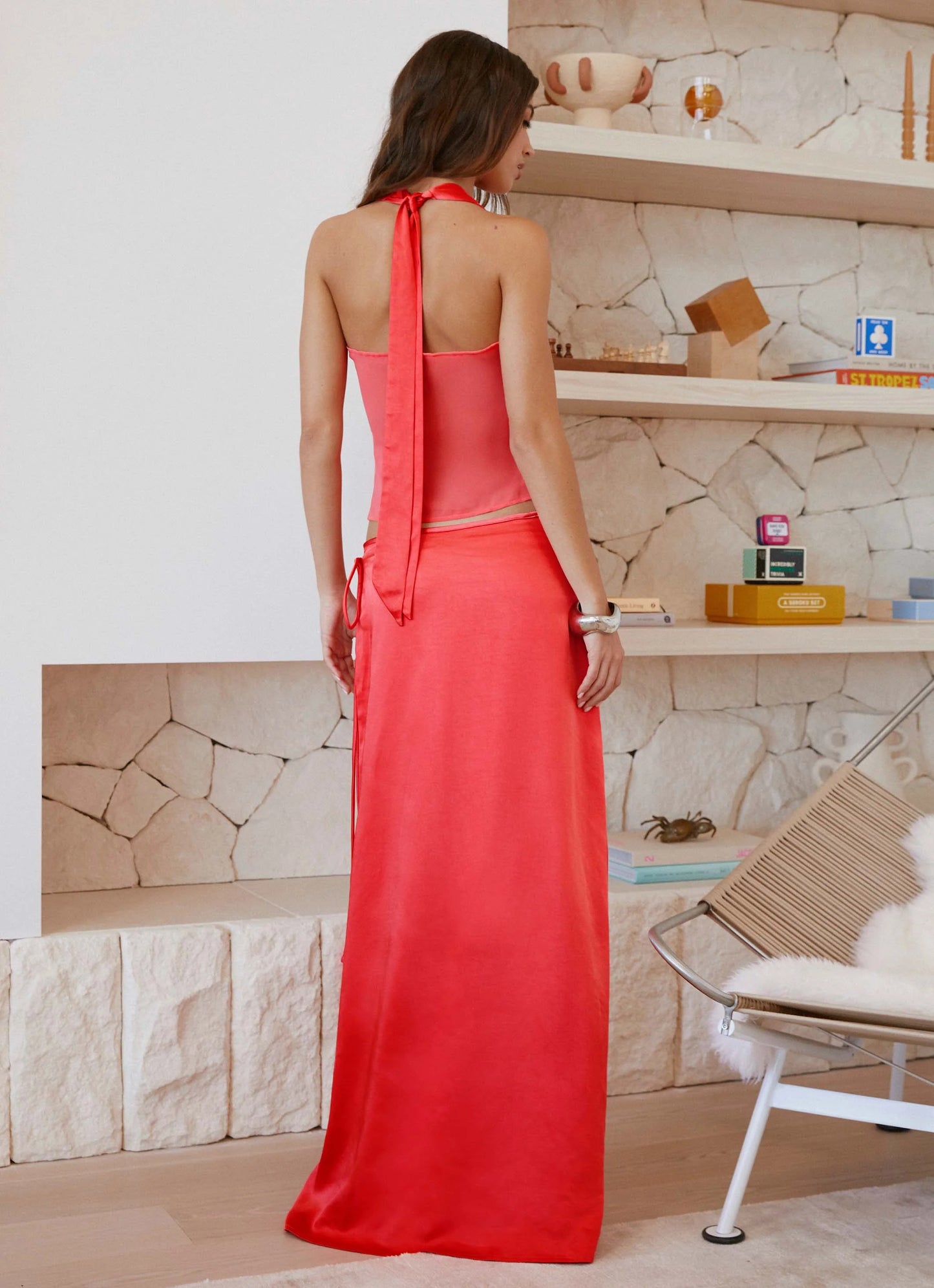 Pollie Halter Top - Coral
