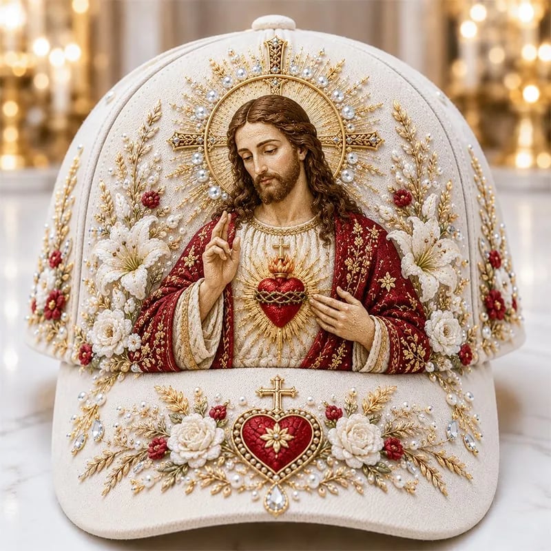 ❤️Sacred Faith Embroidered Baseball Cap | 3D Raised Christian Design, Unisex Comfortable Adjustable Hat for Church, Outdoor Walks & Daily Wear ✝️✨