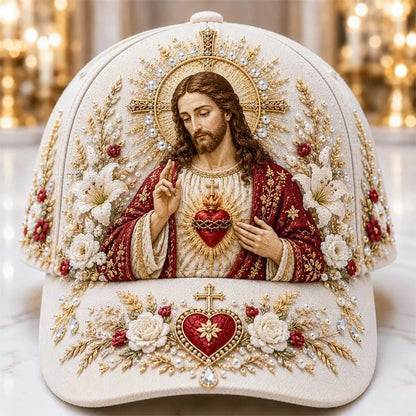 ❤️Sacred Faith Embroidered Baseball Cap | 3D Raised Christian Design, Unisex Comfortable Adjustable Hat for Church, Outdoor Walks & Daily Wear ✝️✨