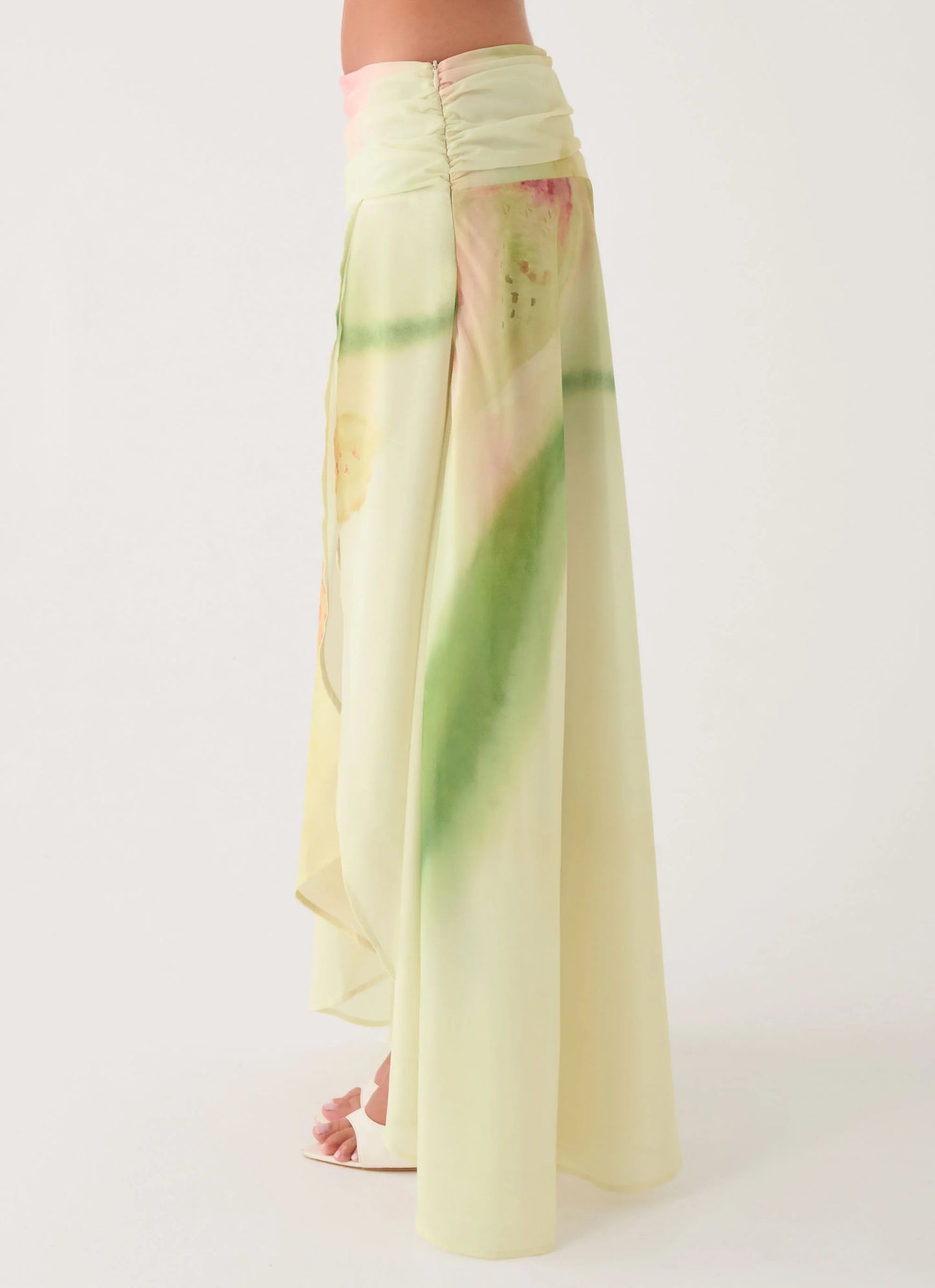 Sadona Asymmetric Maxi Skirt - Soft Lily
