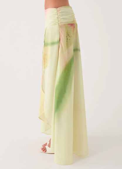Sadona Asymmetric Maxi Skirt - Soft Lily
