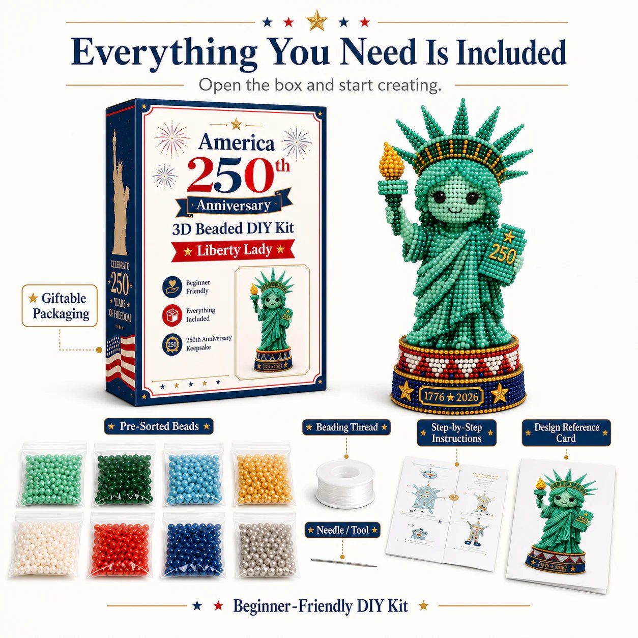 🔥LAST DAY 50% OFF - America 250th Anniversary 3D Beaded DIY Kit