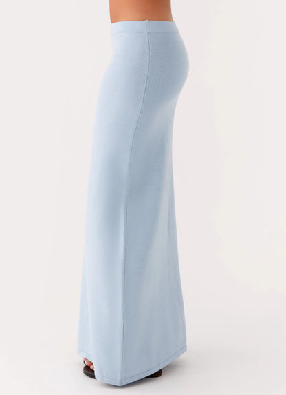 Anastasia Knit Maxi Skirt - Blue