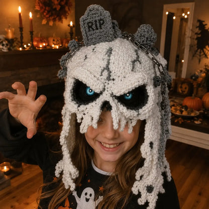 🔥 LAST DAY 49% OFF – 🎃 Halloween Monster Hood DIY Crochet Kit | Premium Soft Yarn Materials with Step-by-Step Guide DIY Handmade Wearable Character Hood 🧶🎭✨