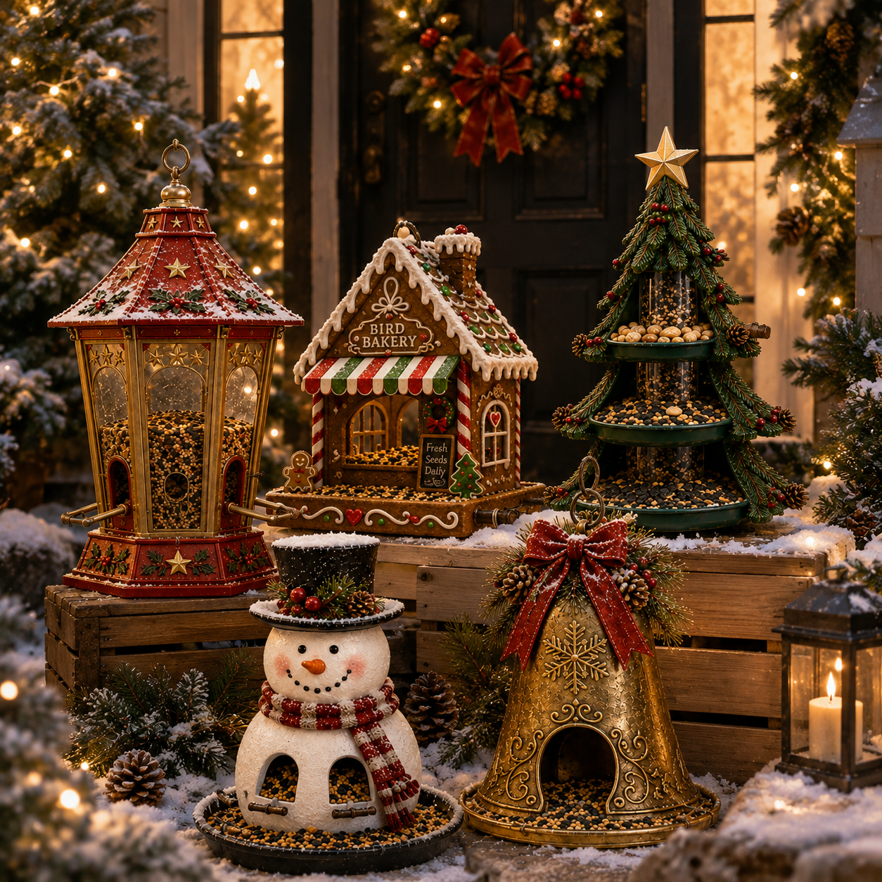 ⛄Christmas Bird Feeder Collection✨ Festive Hanging Garden Feeders for Wild Birds
