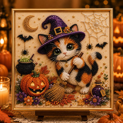 Last Day 49% OFF - DIY Halloween Cat Pearl Bead Painting Kit ‍ Buy 3 Get Free Shipping