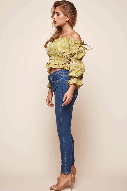 Taryn Bardot Top Lime