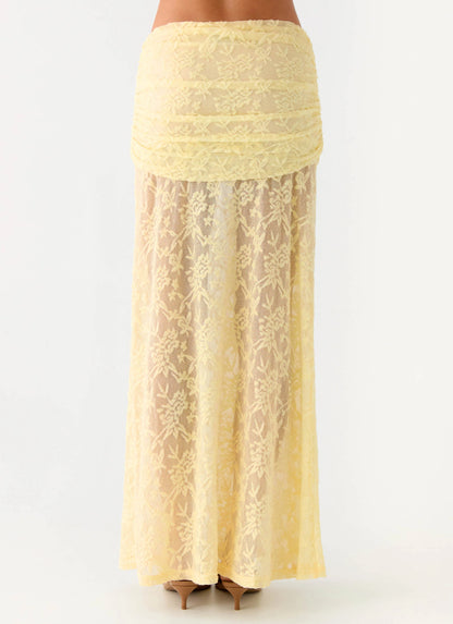 Farruko Jacquard Maxi Skirt - Butter
