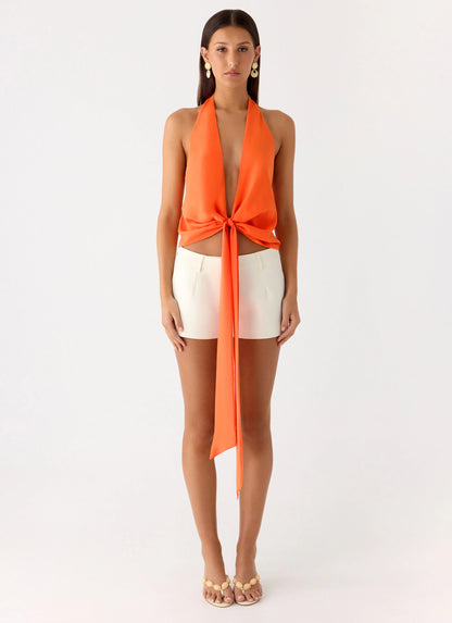 Right Back Halter Top - Orange