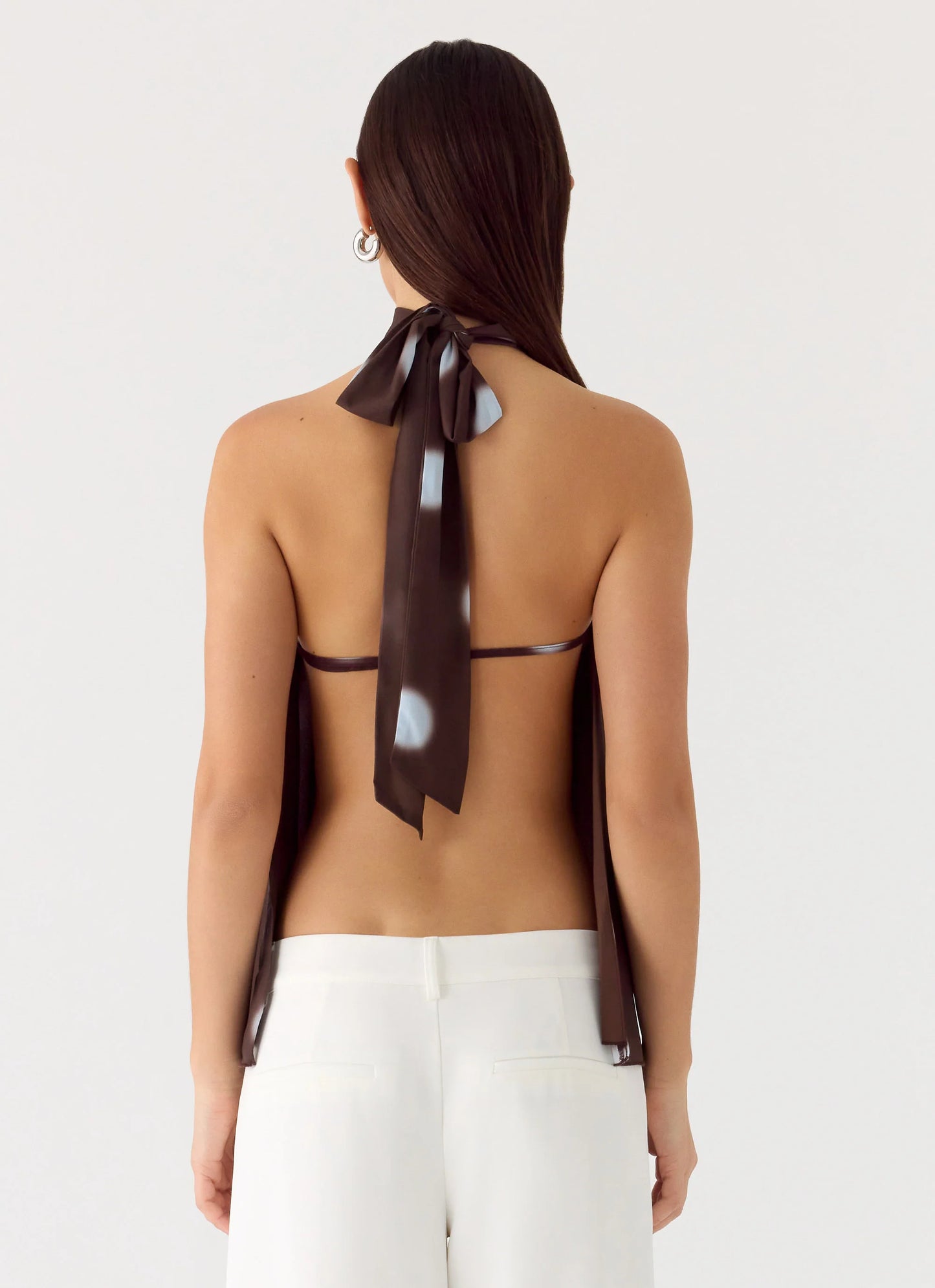Corrida Backless Top - Chocolate Blue Dot