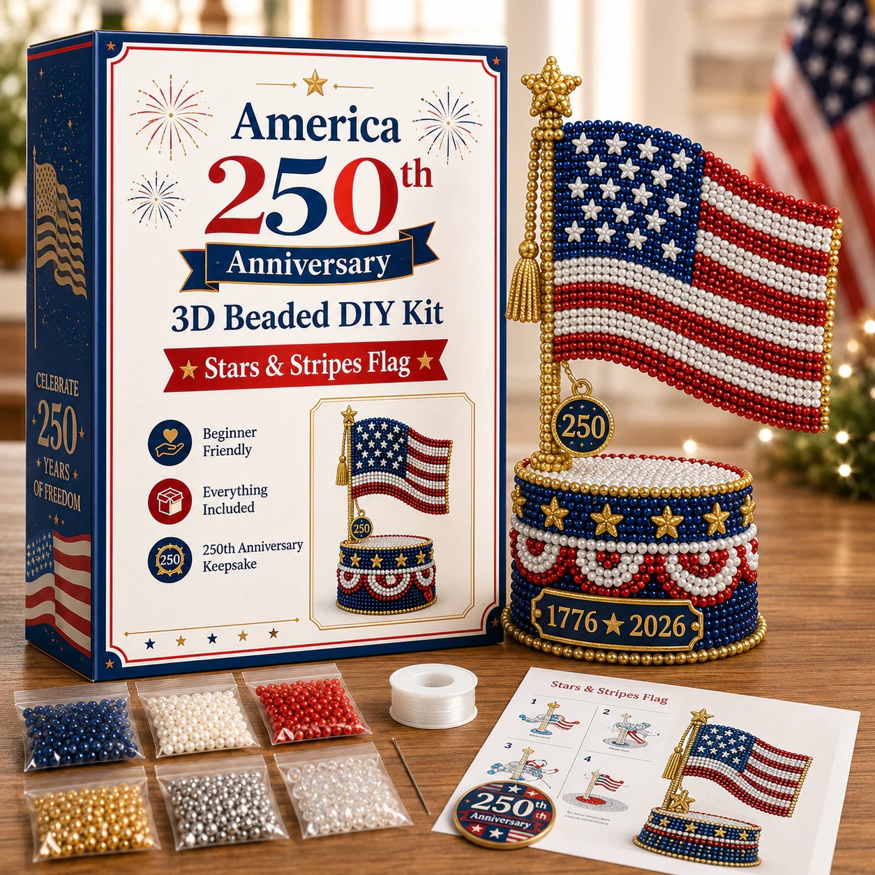 🔥LAST DAY 50% OFF - America 250th Anniversary 3D Beaded DIY Kit