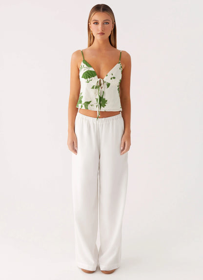 Faela Cotton Cami Top - Verdant Bloom