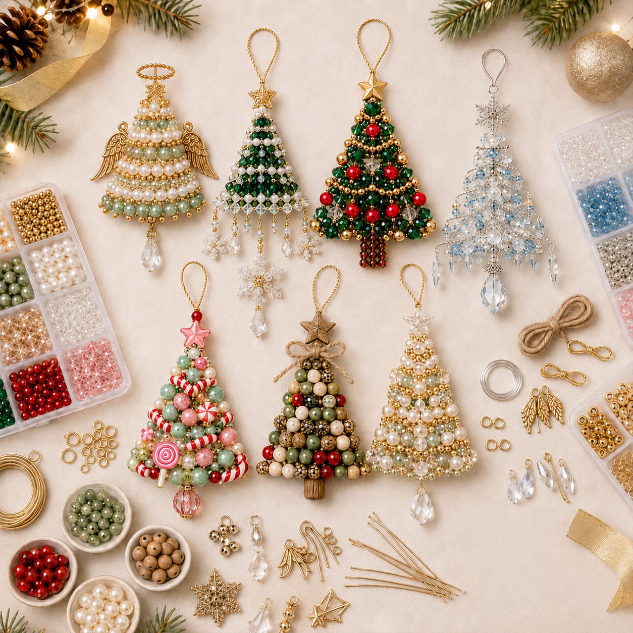 🌲DIY Christmas Tree Beaded Ornament Kit