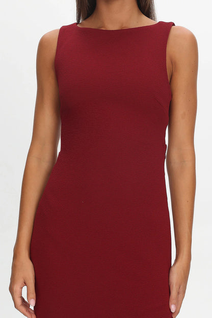 Lights On Asymmetric Hem Maxi Dress Wine