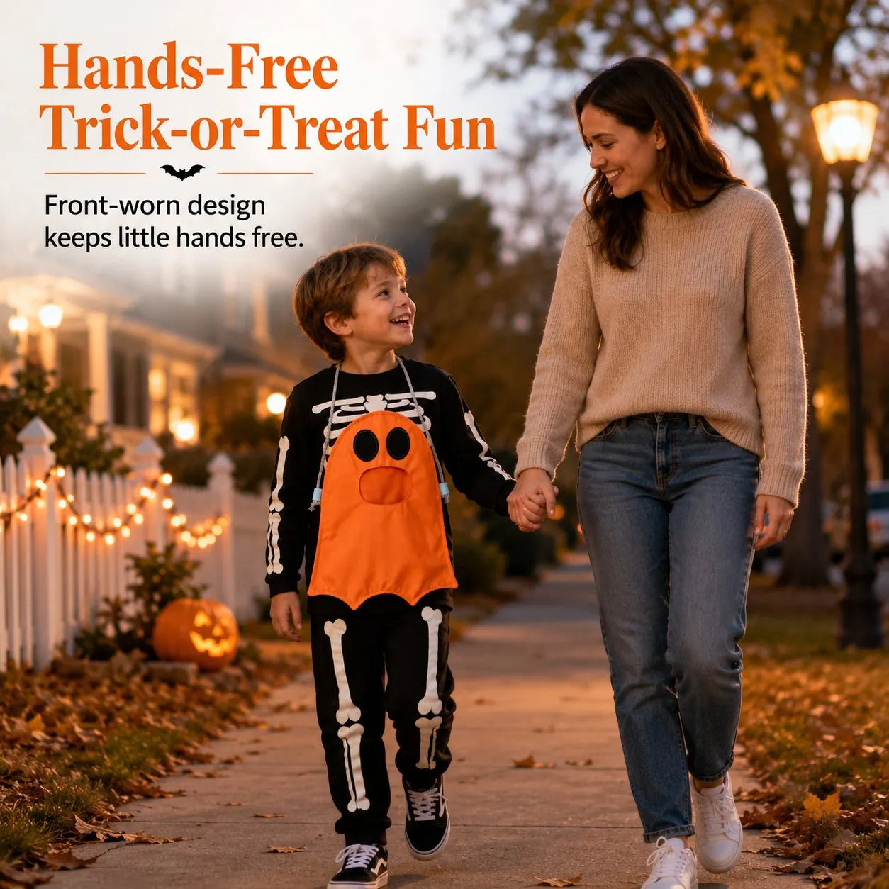 👻 Hands-Free “Feed the Ghost” Halloween Treat Bag for Kids  🎃🍬