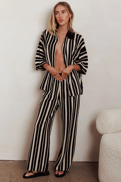 Influence Knit Straight Leg Pants Black