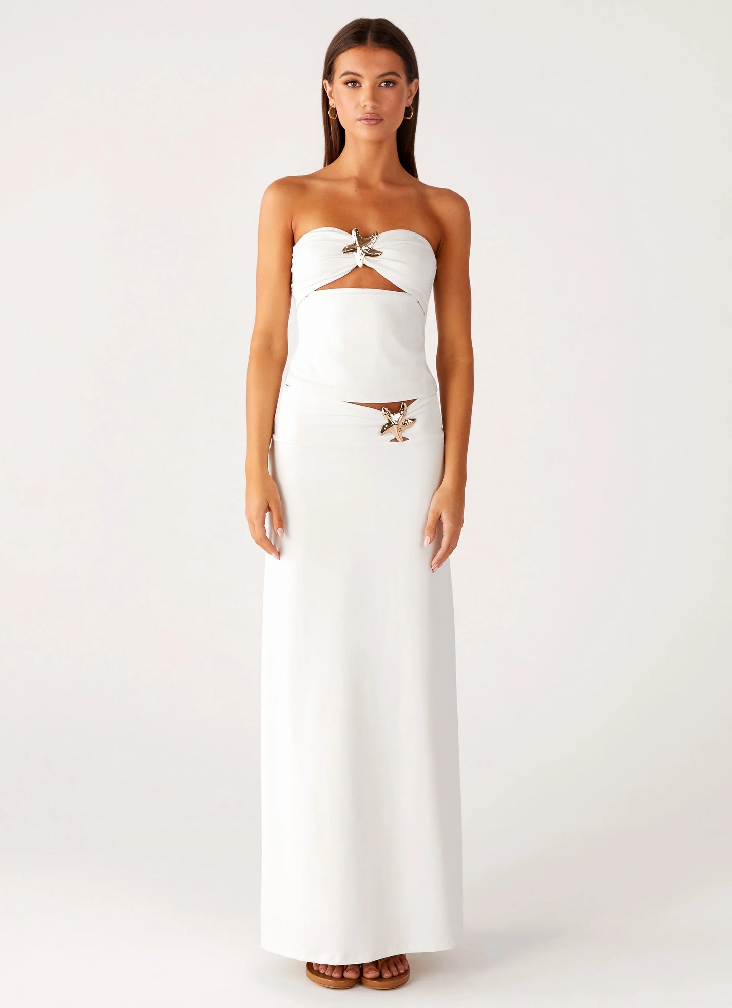 Shoreline Glow Strapless Top - Off White
