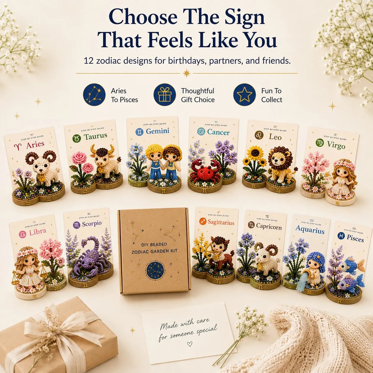 12 Zodiac Signs DIY Beaded Garden Craft Kit