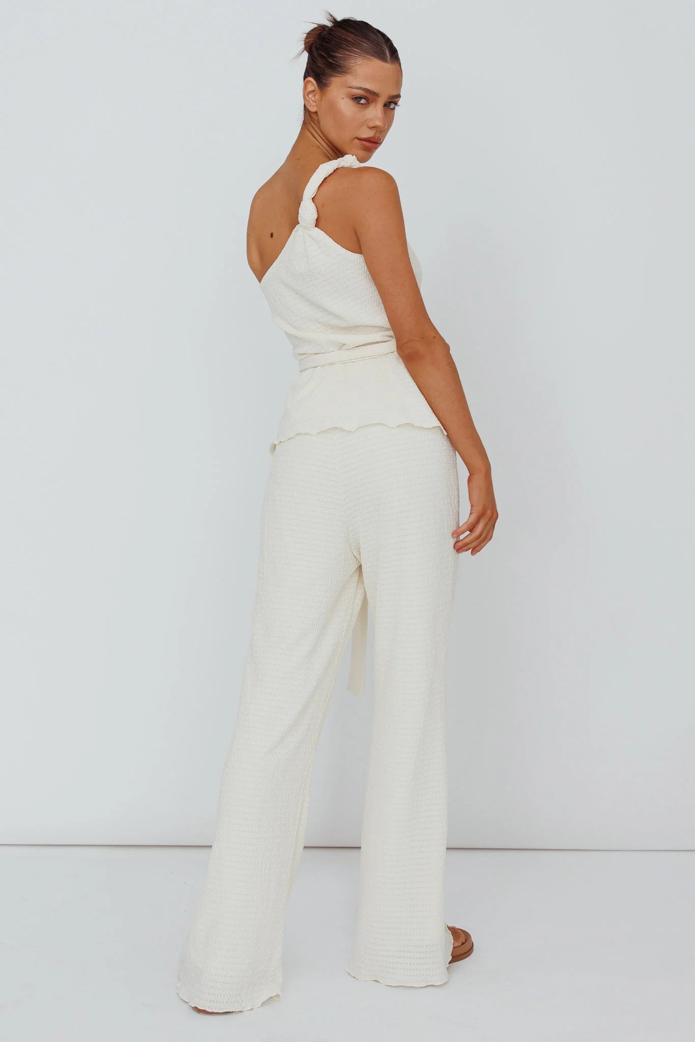 Austin City Textured Pants Cream