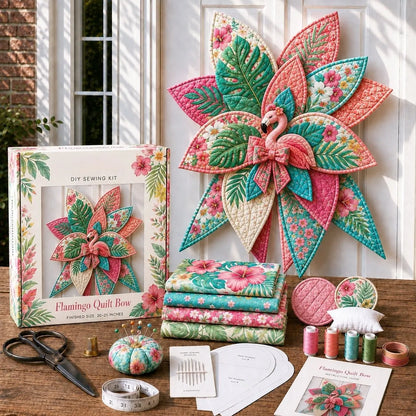 🎀 Beginner-Friendly Oversized Quilted Bow Sewing Kit | Coordinated Printed Fabrics, Batting, Pre-Designed Templates & Complete Supplies for a Full 23–25 in 3D Statement Bow ✨