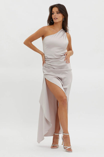 Salut One-Shoulder Midi Dress Prosecco