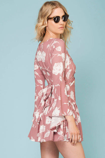 Halle Day Dress Rose Print