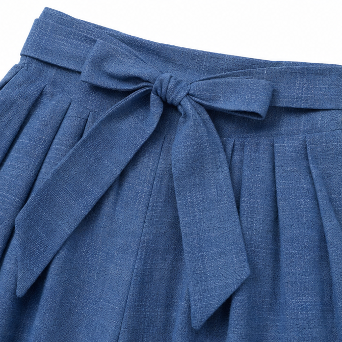 High Waisted Tie Front Wide Leg Pants for Women