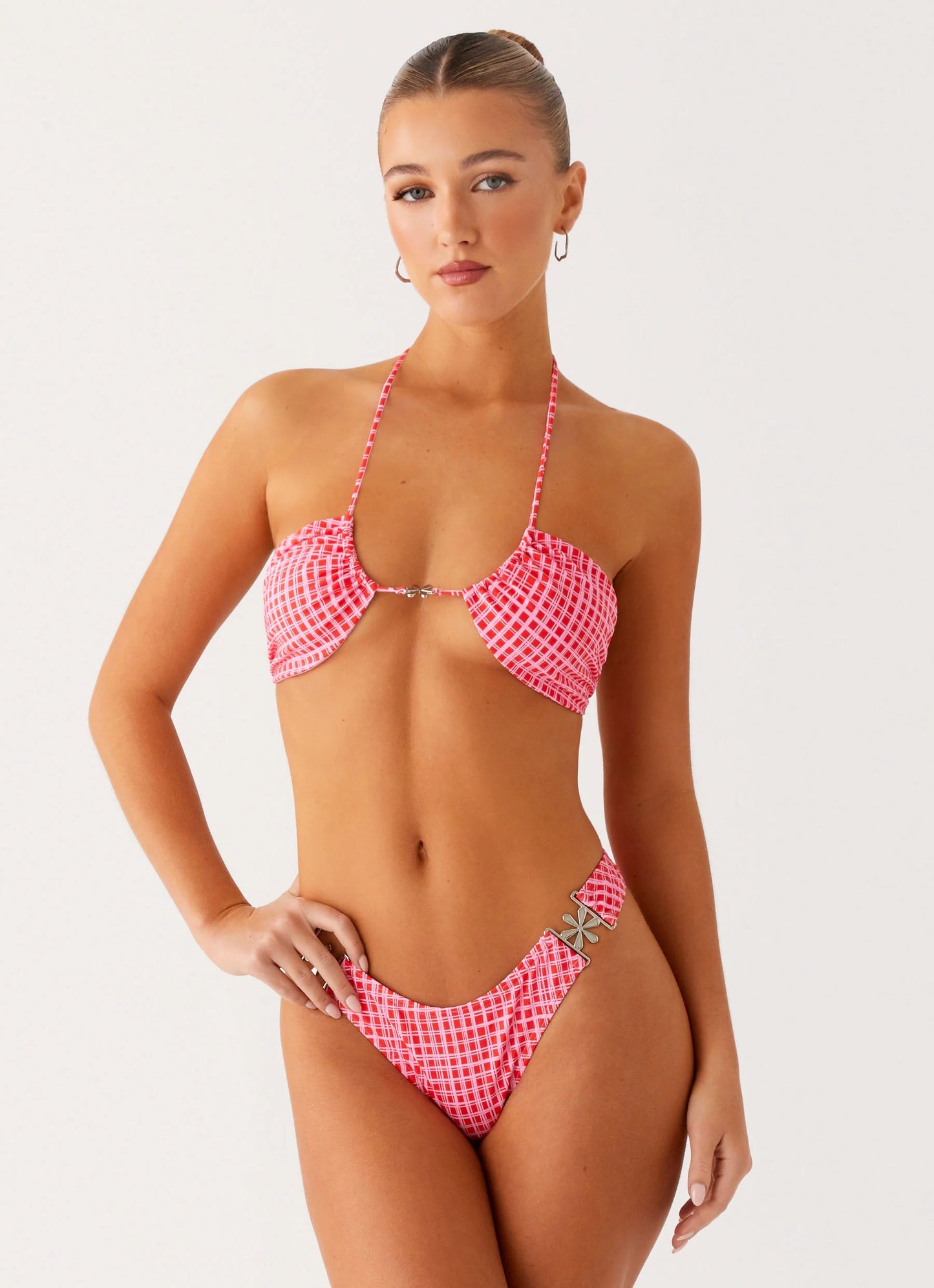 Saint Lucia Bikini Bottoms - Pink Check