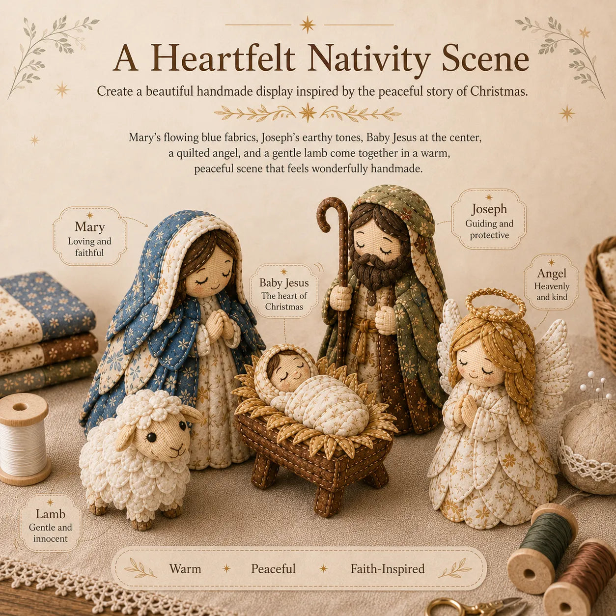 ✨DIY Patchwork Nativity Scene Sewing Kit
