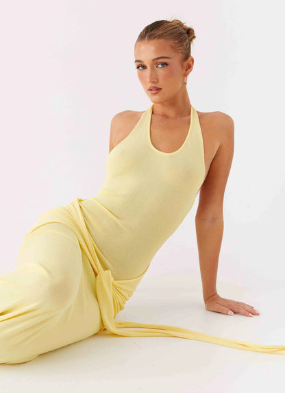 Pina Colada Knit Maxi Dress - Yellow