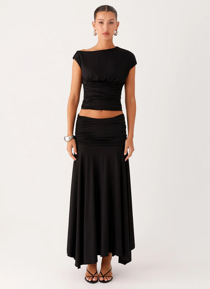 Liana Asymmetrical Top - Black