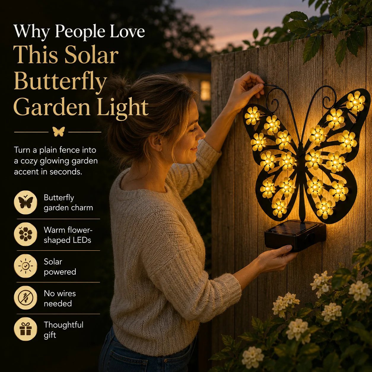 Solar Metal Butterfly Wall Lights Outdoor Decor🦋