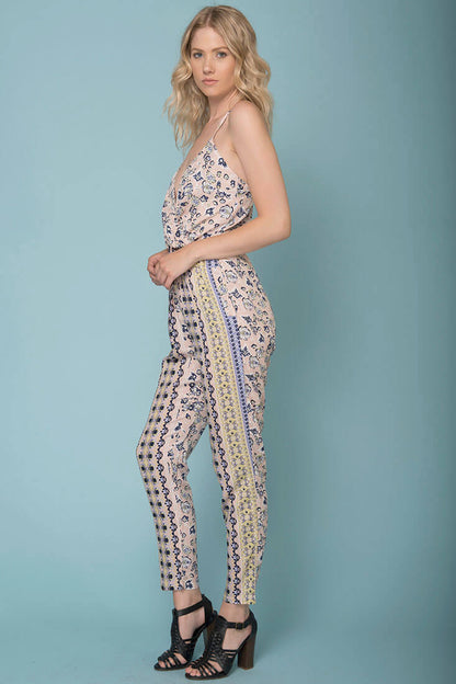 Harper Floral Jumpsuit Navy
