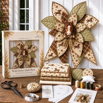 🎀 Beginner-Friendly Oversized Quilted Bow Sewing Kit | Coordinated Printed Fabrics, Batting, Pre-Designed Templates & Complete Supplies for a Full 23–25 in 3D Statement Bow ✨