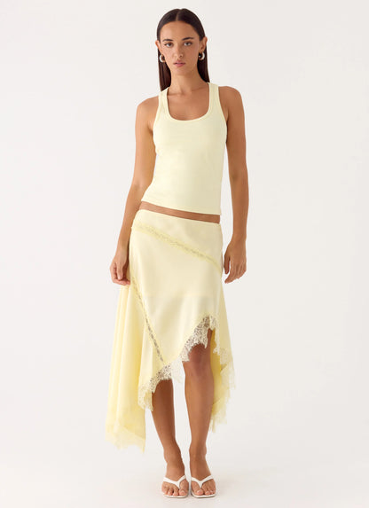 Suay Asymmetrical Midi Skirt - Yellow