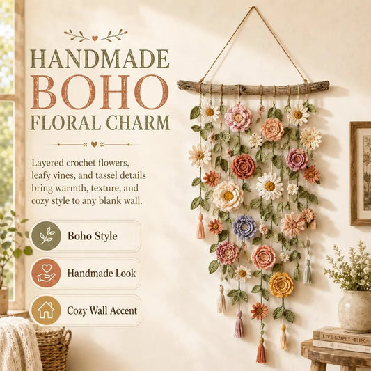 🌸HandMade Boho Crochet Flower Wall Hanging Decor(Create Your Flower Wall & Save)