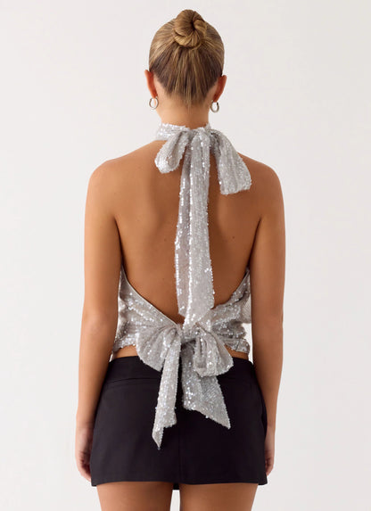Willow Sequin Top - Silver