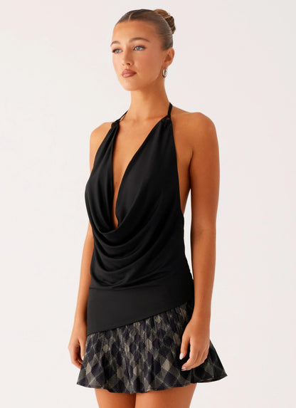 Dasha Cowl Top - Black