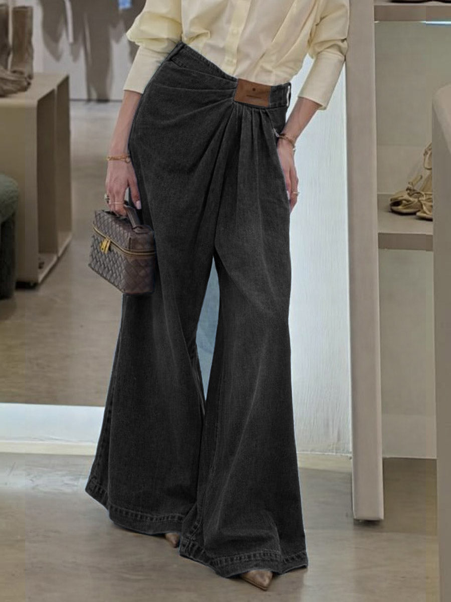 Women's High-waisted Casual Loose-fitting Wide-leg Jeans