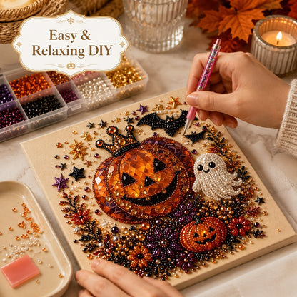 LAST DAY 50% OFF - Halloween Pearl Diamond Art DIY Kit (No Mess, Beginner)