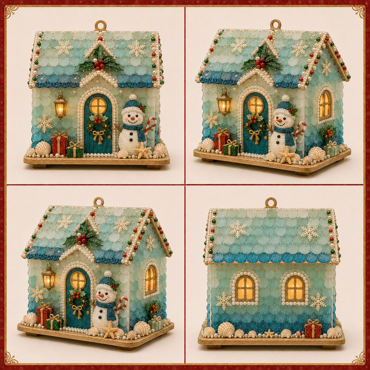 🏡DIY Glowing Coastal Glass-Style Christmas Cottage Kit Collection 💕