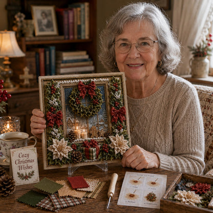 🎄🧵 Premium 3D Christmas Fabric Poke Art Kit