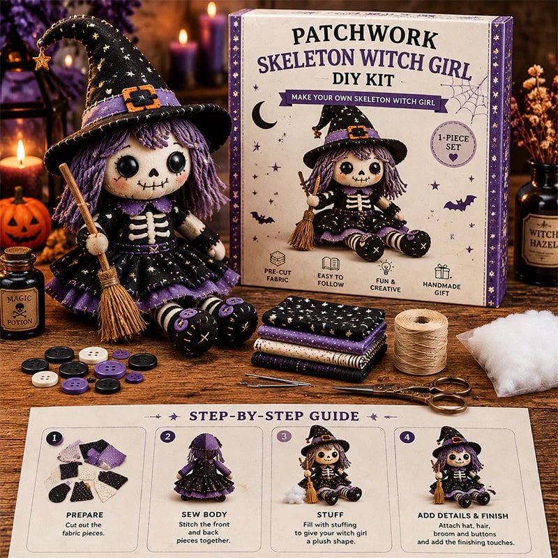 Patchwork Skeleton Witch Girl DIY Kit