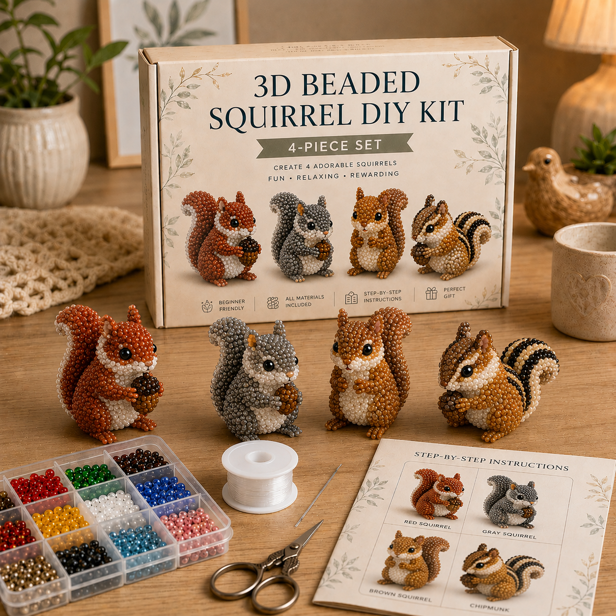 3D Beaded Woodland Pets DIY Kit
