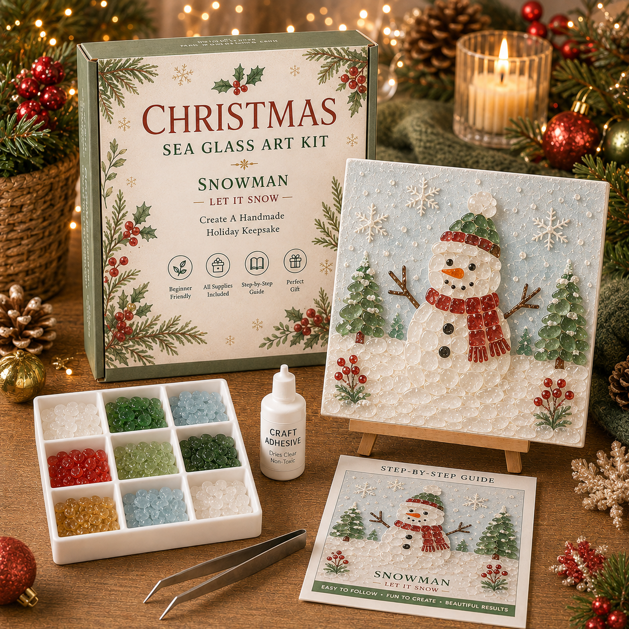 Christmas Sea Glass Art Kit Collection 🎄✨