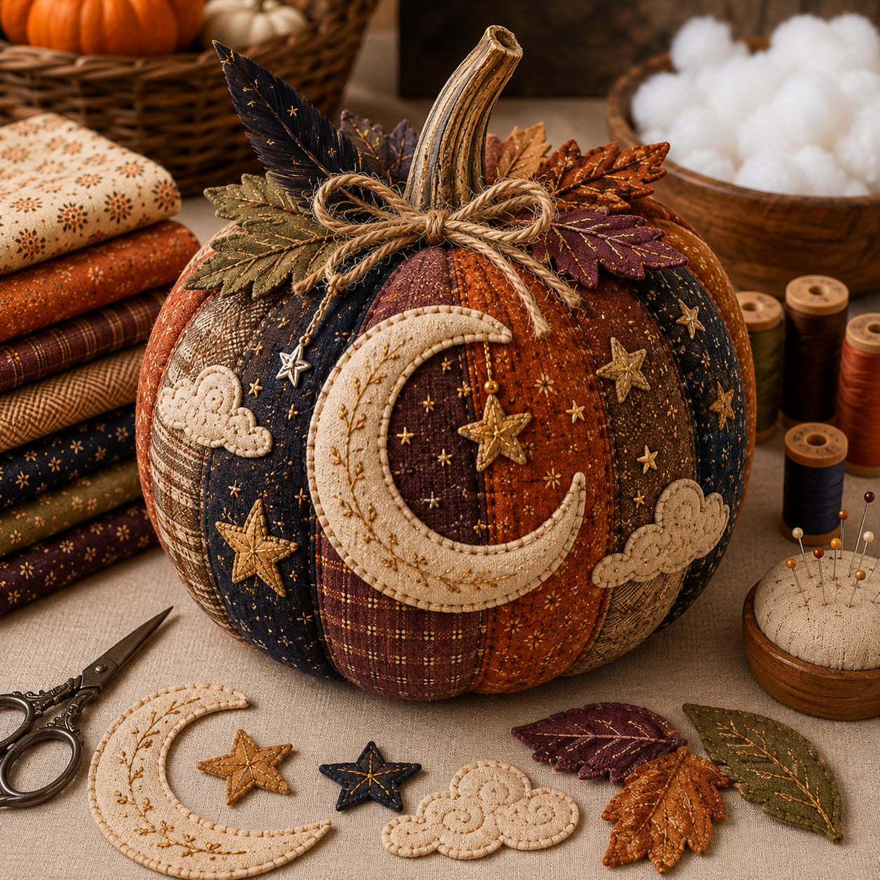 Cozy Harvest Pumpkin Patchwork Kit – DIY Quilted Fall Décor