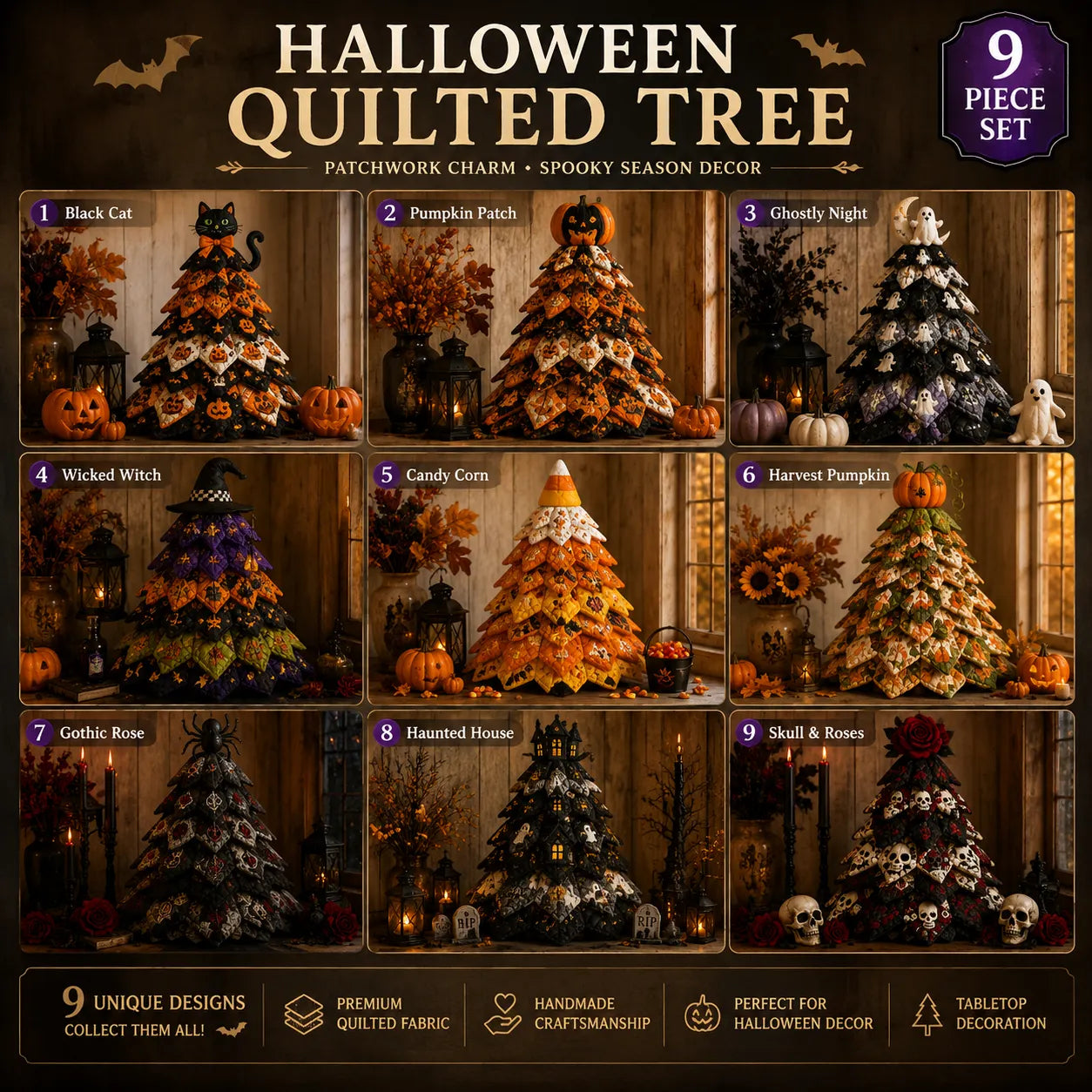 🎃 DIY Halloween Quilted Fabric Tree Kit